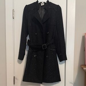 Elegant Black Women's Satin Lined Coat